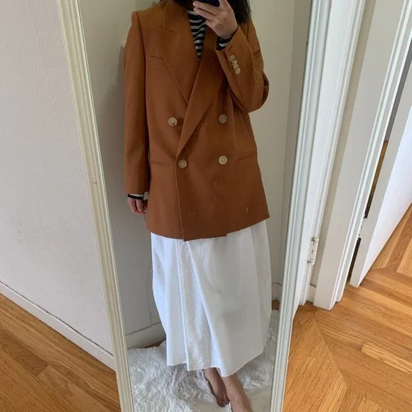 Acne Studios dark burnt orange double breasted suit blazer jacket US 2 4 - Picture 10 of 16